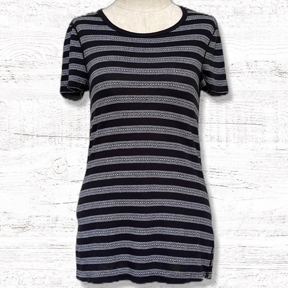 { Three Dots } - Striped Shirt - Picture 1 of 4
